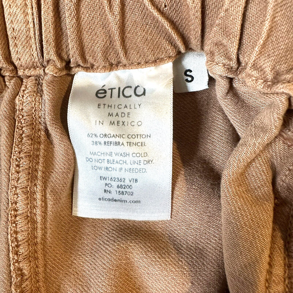 Etica Wade Relaxed Trouser Pants Brown Size S Preppy Sustainable‎ Boho Capsule - Picture 11 of 11